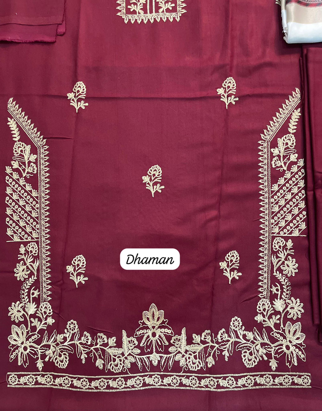 BRAND [ I Z E L ] [ Winter Collection ] FABRIC [ PREMIUM DHANAK ] 3 PIECE [ UNSTITCHED ]