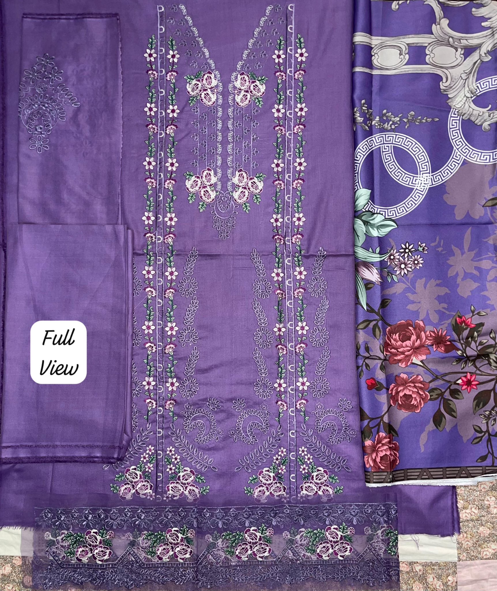 BRAND [ Z.ONIYA ] FABRIC [ DHANAK ] 3 PIECE [ UNSTITCHED ]
