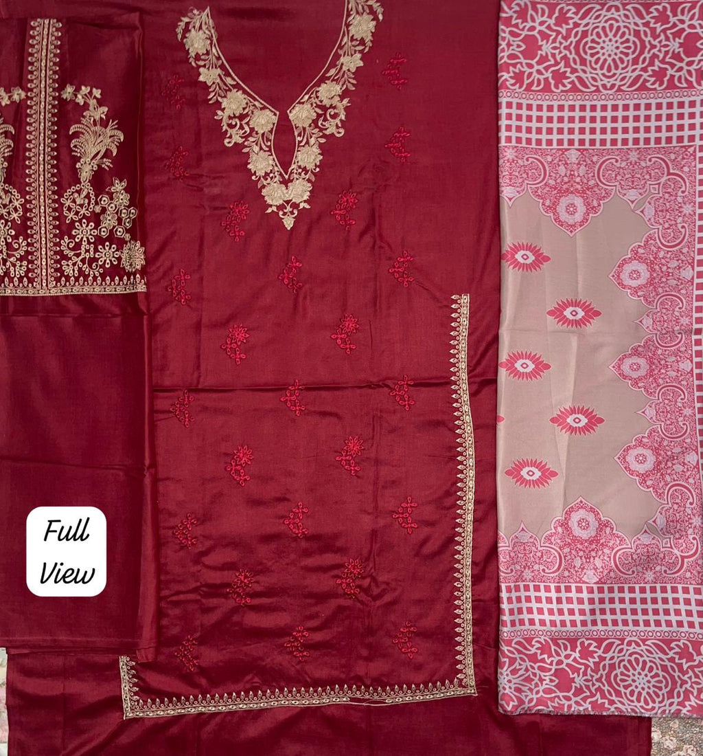 BRAND [ IZEL ] FABRIC [ PREMIUM DHANAK ]  3 PIECE [ UNSTITCHED ]