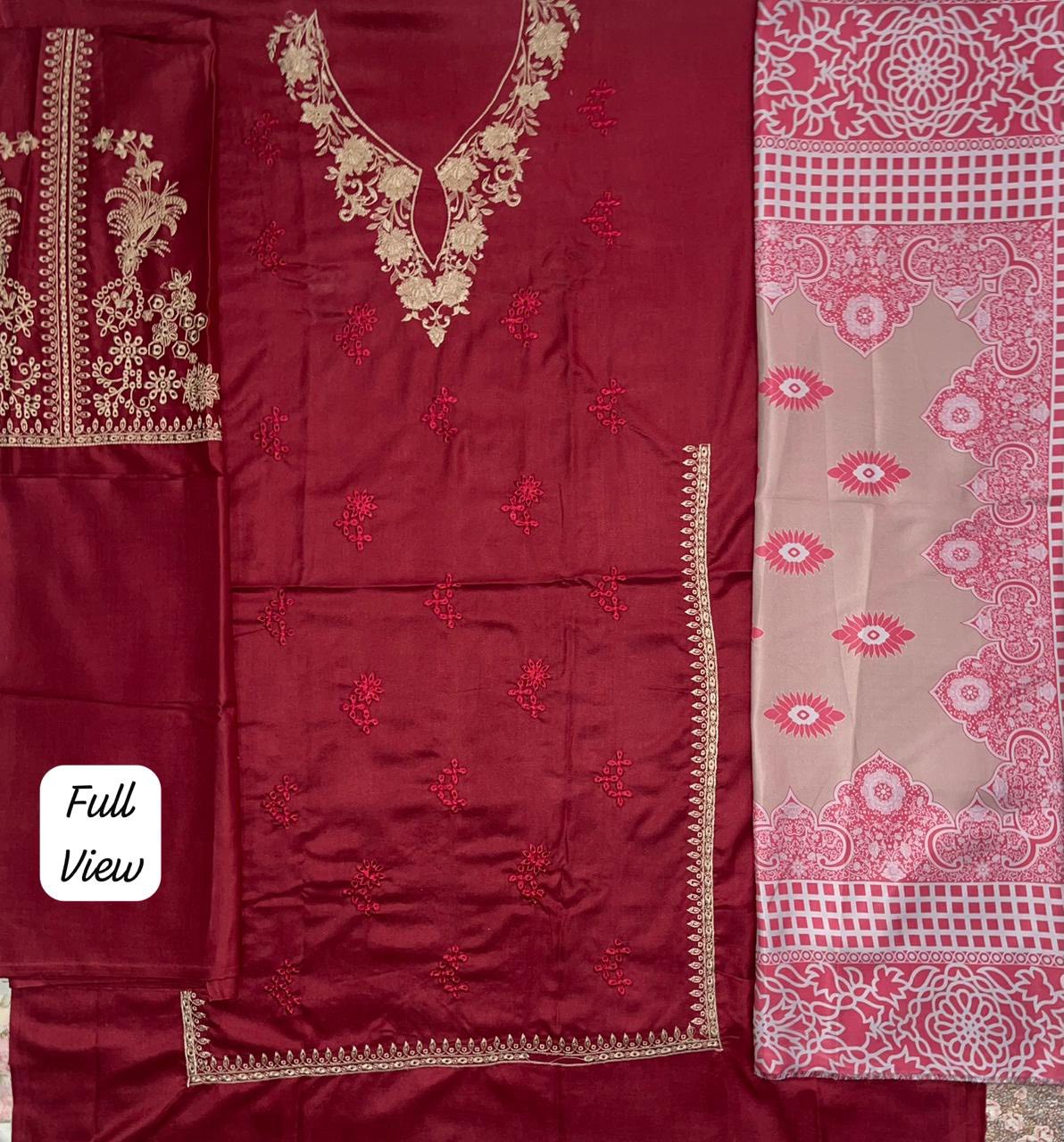 BRAND [ IZEL ] FABRIC [ PREMIUM DHANAK ]  3 PIECE [ UNSTITCHED ]