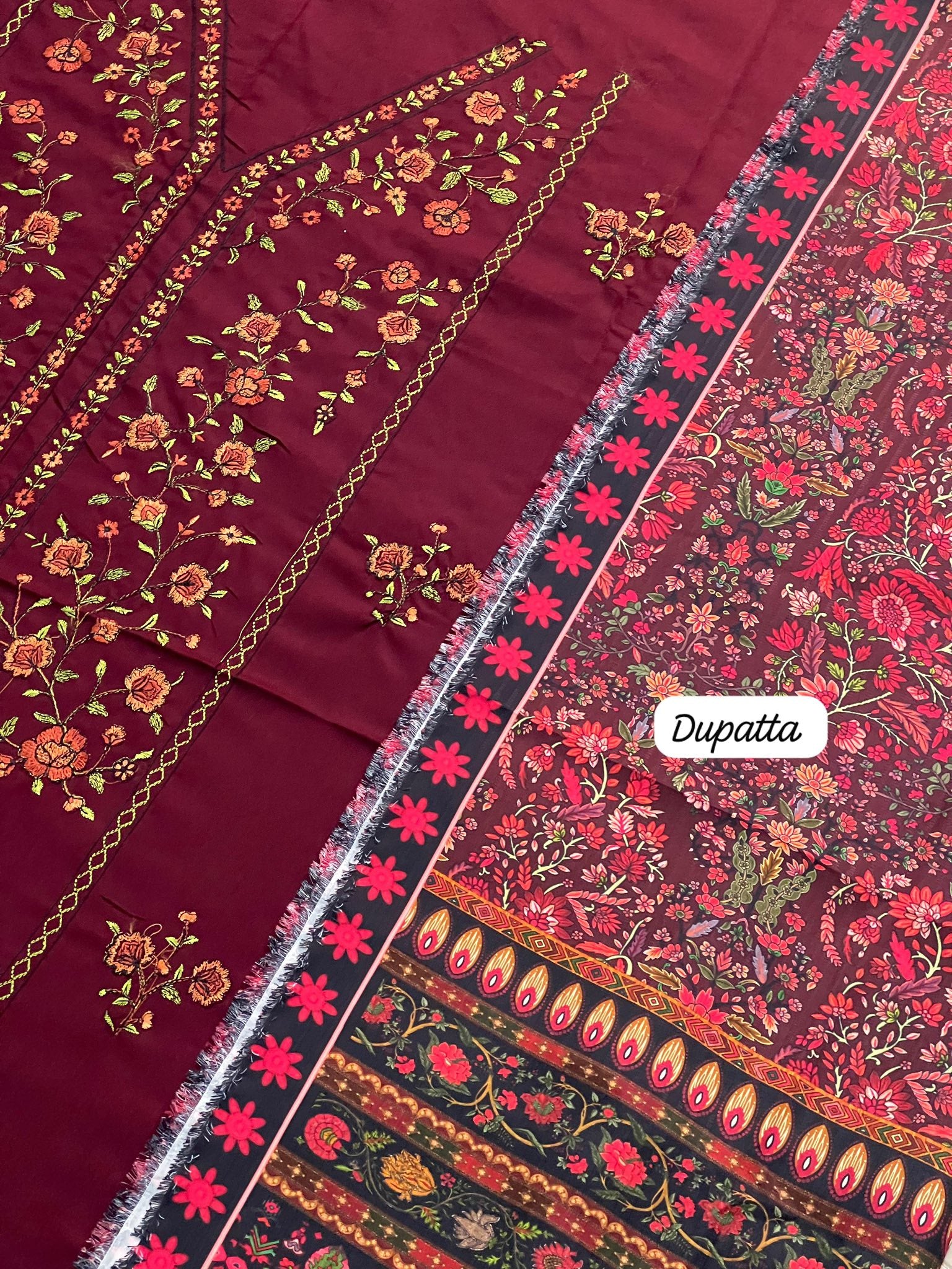 BRAND [ HUSSAIN REHAR] FABRIC [ PREMIUM DHANAK ] 3 PIECE [ UNSTITCHED ] WINTER COLLECTION