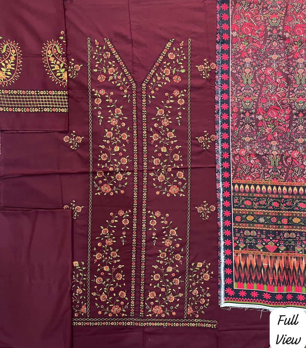 BRAND [ HUSSAIN REHAR] FABRIC [ PREMIUM DHANAK ] 3 PIECE [ UNSTITCHED ] WINTER COLLECTION