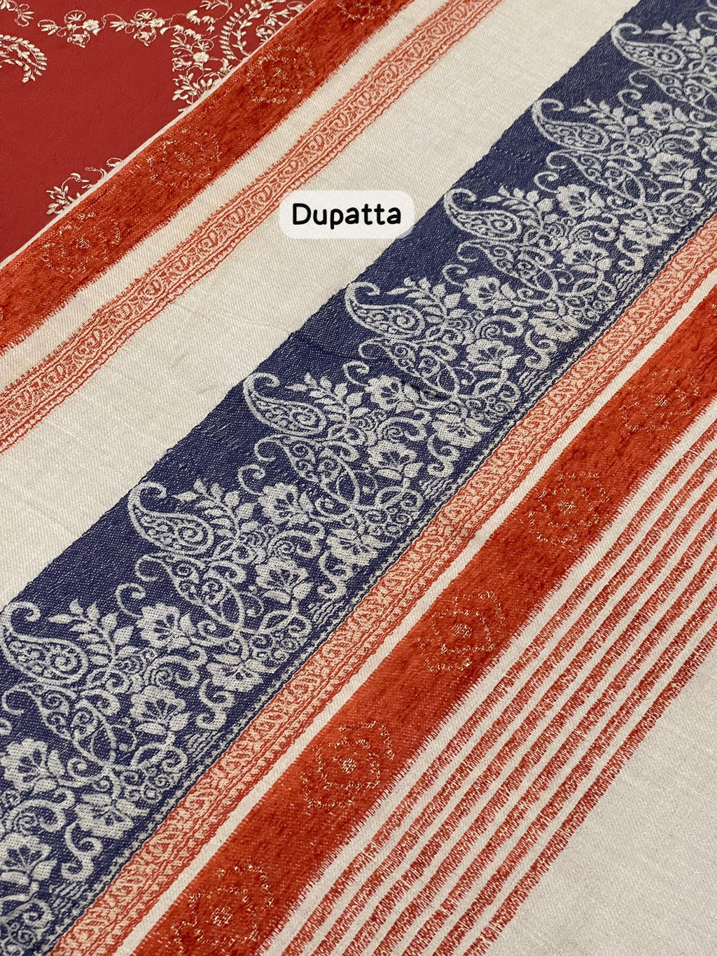 Peach Wool Dhanak Fabric 3 Piece Unstitched Winter Collection