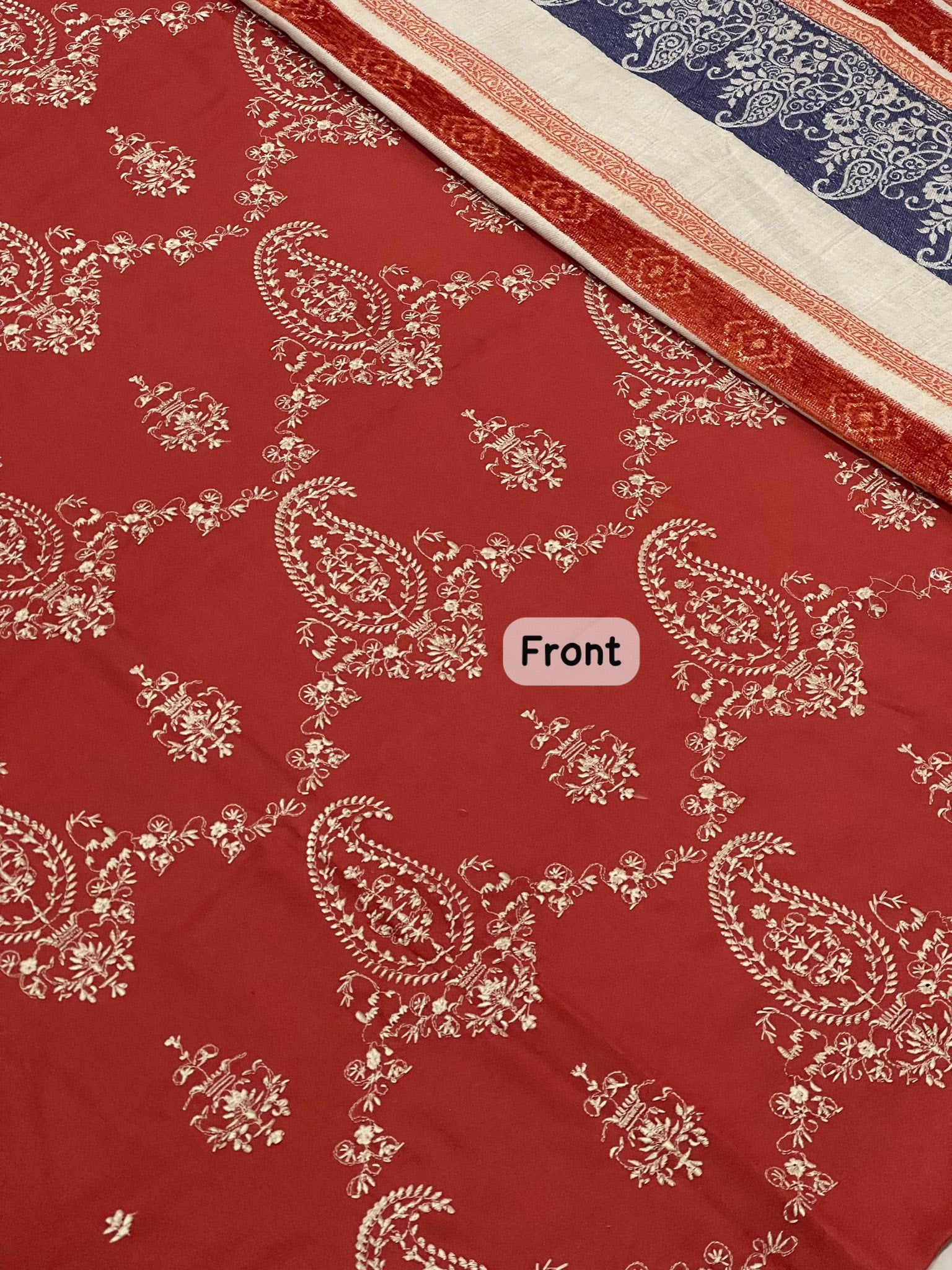 Peach Wool Dhanak Fabric 3 Piece Unstitched Winter Collection