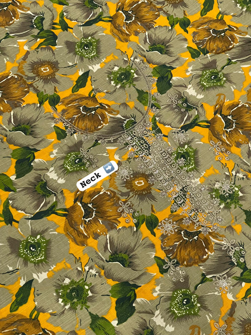 Brand : BAROQUE Fabric : Premium Khaddar 3 Piece Unstitched Winter Collection